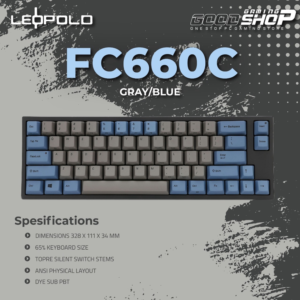 Leopold FC660C Grey / Blue Dye Sub PBT - Mechanical Gaming Keyboard