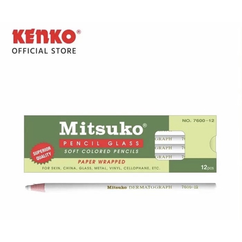 ( Ecer ) PENSIL KENKO MITSUKO DERMATOGRAPH - PENCIL JAHIT MERAH BIRU GLASS KACA