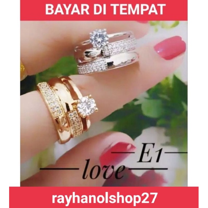 Cincin CK tersedia warna Gold dan silver cincin titanium mata'satu anti karat lapis emas 24k bisa di pakai sehari hari kapan pun dan di mana pun