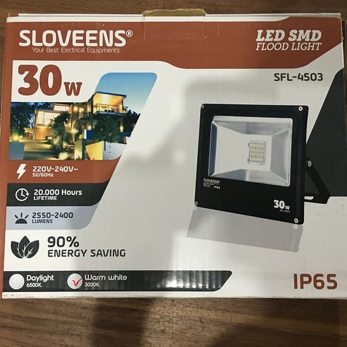 Sorot LED Outdoor Kuning Warm White 3000K SMD Waterproof 30W