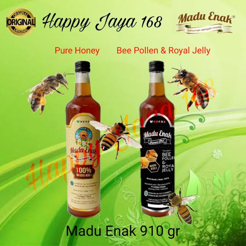 Madu Enak Pure Honey Premium Plus Bee Pollen Royal Jelly 910 gr