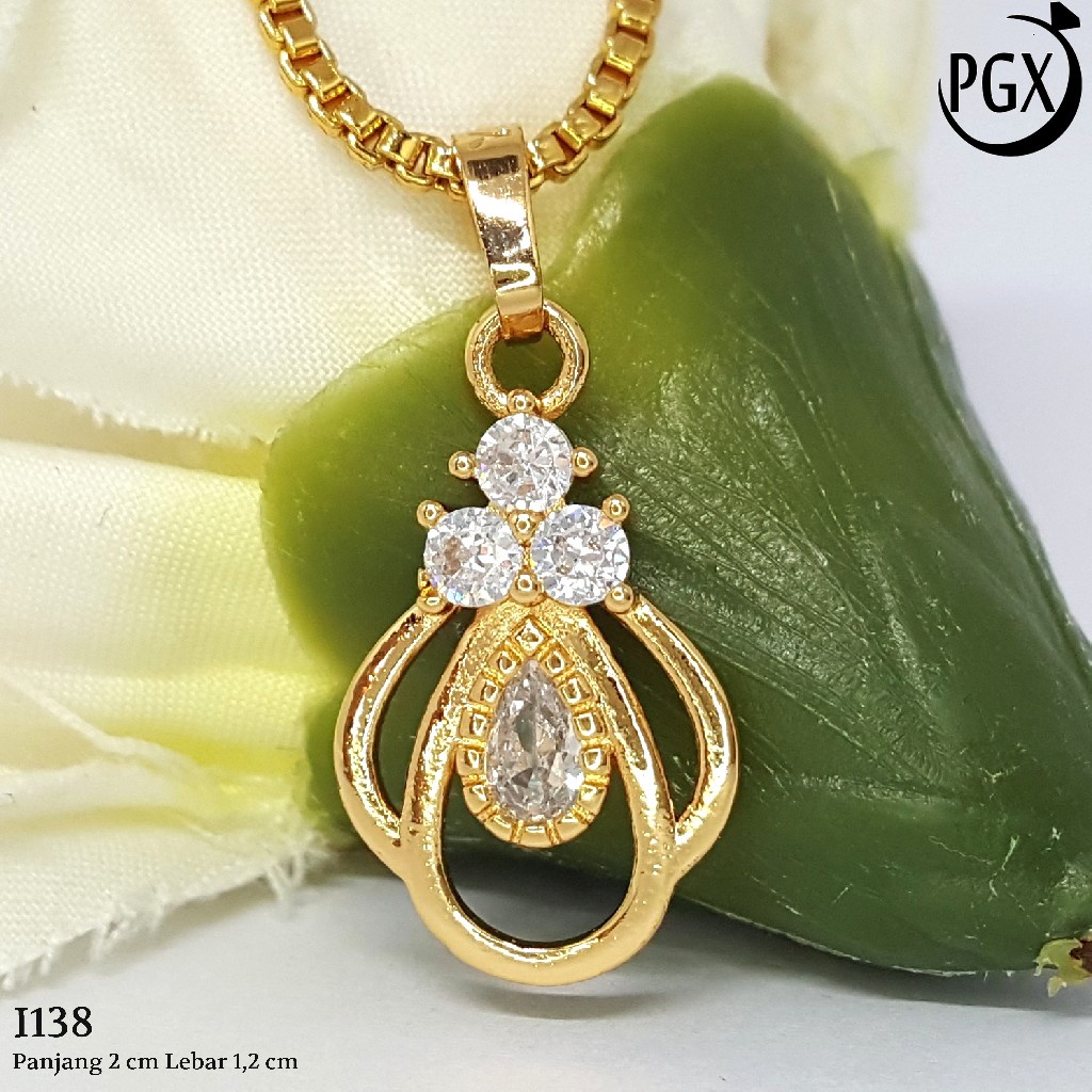 PGX Liontin Kalung Xuping Wanita Perhiasan Lapis Emas Aksesoris Fashion - I138