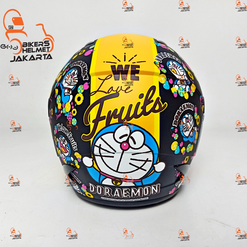 MDS HELM R3 JR FRUITY #2 BLACK DOFF HALF FACE ANAK
