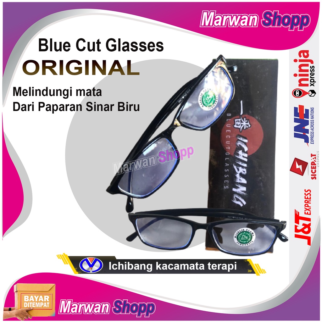 ICHIBANG BLUE CUT GLASSES KACAMATA TERAPI SEHAT MARWAN SHOPP