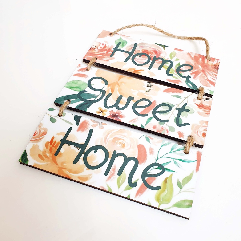 Hiasan Pajangan Dinding - HOME SWEET HOME FLORAL - Wall Sign Decor