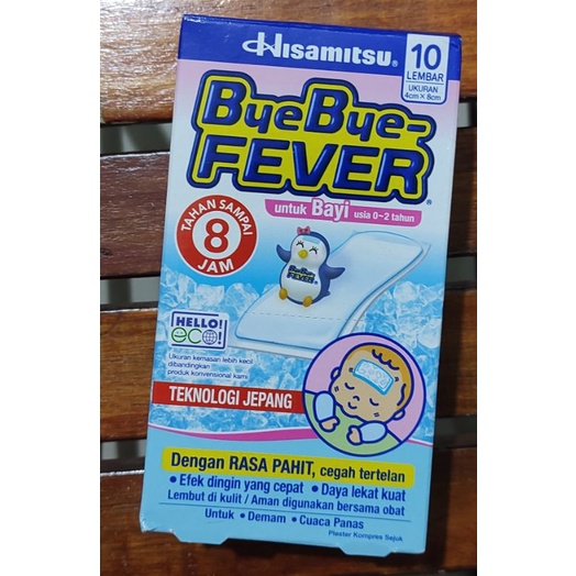 Bye Bye Fever Bayi 1 Box Isi 10 Lembar / Kompres Bayi / Plester Kompres Bayi
