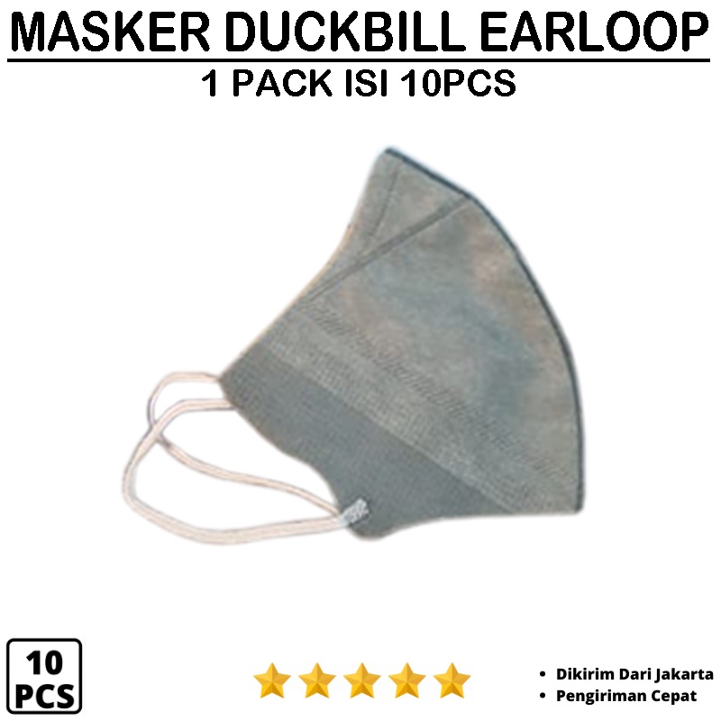 Masker Duckbill Earloop [10Pcs 5pcs] 3ply Disposable facemask Duck Bill IMPORT Tersedia Pilihan Warna Masker Hijab