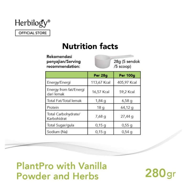 Herbilogy PlantPro Powder Vanilla (Plant Protein) 280 g