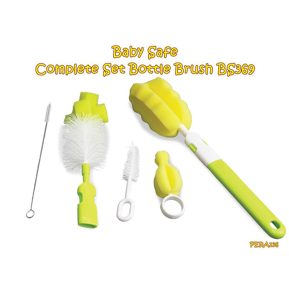 PERA136 SIKAT BOTOL BABY SAFE COMPLETE SET BOTTLE BRUSH BS369