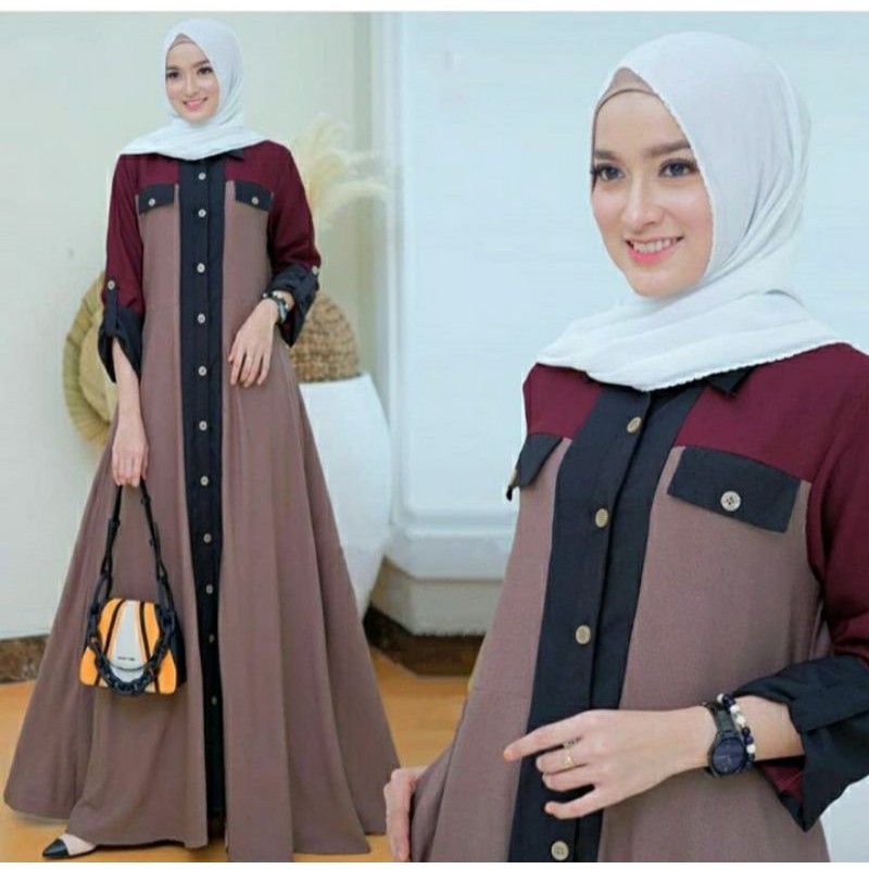 Nur Aini dress bahan ity crepe premium ori shofiya
