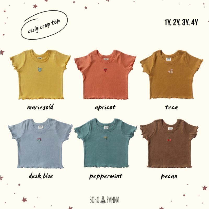 Bohopanna - Curly Crop Top  (Motif New&amp;Lama)