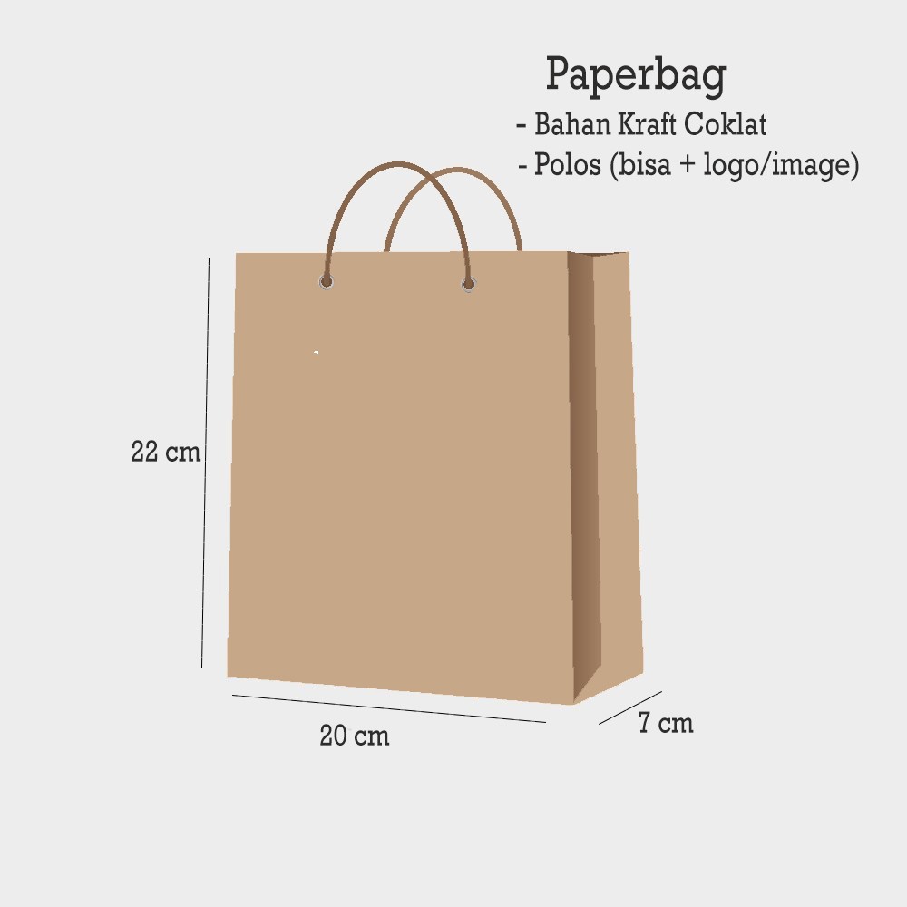 

10 pcs Paper Bag kraft coklat 22 x 20 x 7