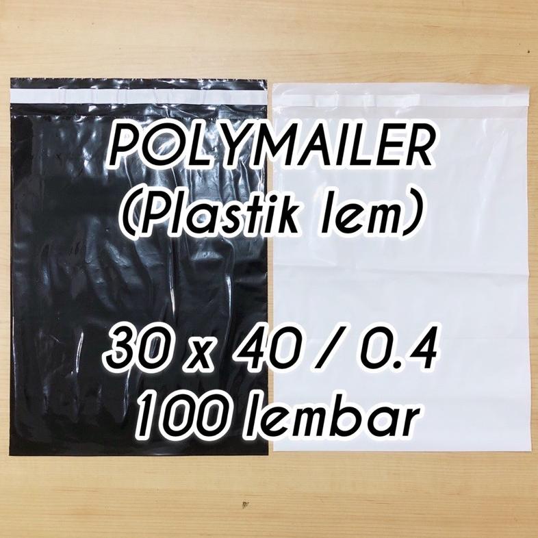 

Plastik Packing Polymailer 30X40 0.4 100 Lembar Hitam Putih Plastik Lem