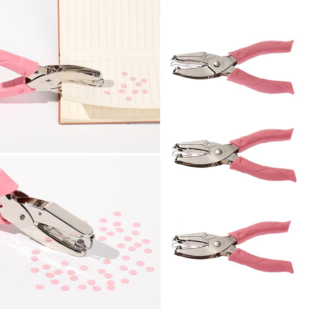 Top Hole Punch Bahan Metal Scrapbook Bentuk Lingkaran Hati Lubang Tunggal