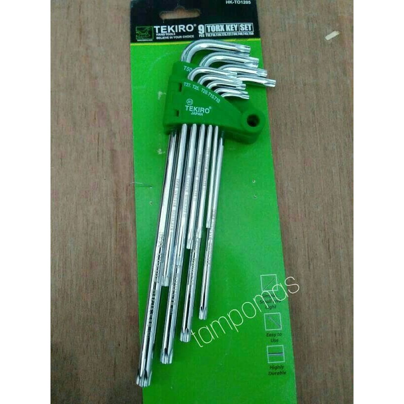 Kunci L Bintang Tekiro Lubang Set 9Pcs Kunci L Bintang Lubang Tekiro Bolong