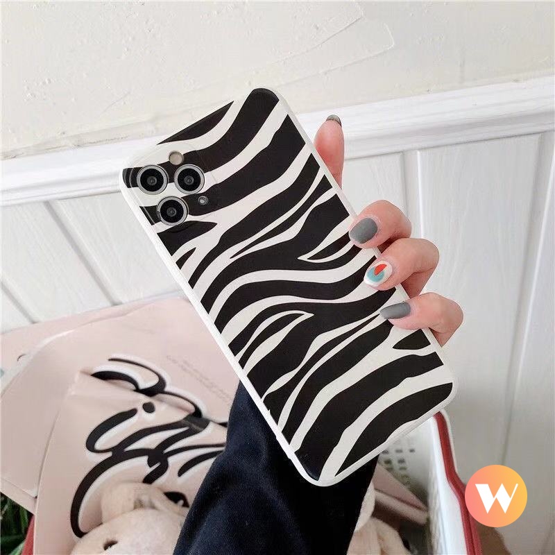 Soft Case TPU Motif Zebra Untuk iPhone X XR XS Max 11 12 13 Pro Max 7 8 Plus 6 6s SE 2020