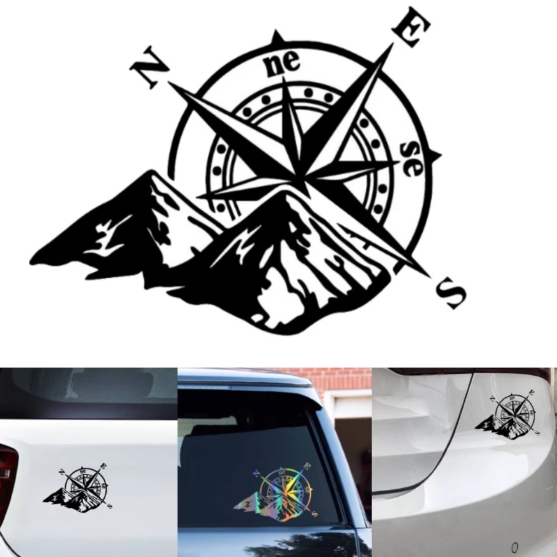 Car Laser Sticker Mountain Compass Fashion Auto Body Styling Decoration Decal Colorful Rear Windshield Stickers