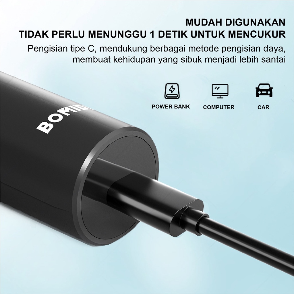 BOMIDI M7 Alat Cukur Rambut Elektrik Shaver Listrik Hitam Electric Razor Men