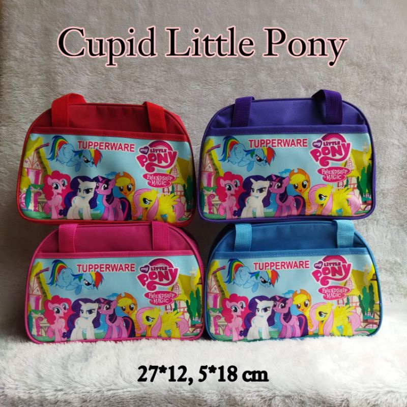 Tas Jinjing Cupid  Little Pony ( Zipper bunga es )  / tas bekal makan / tas souvenir