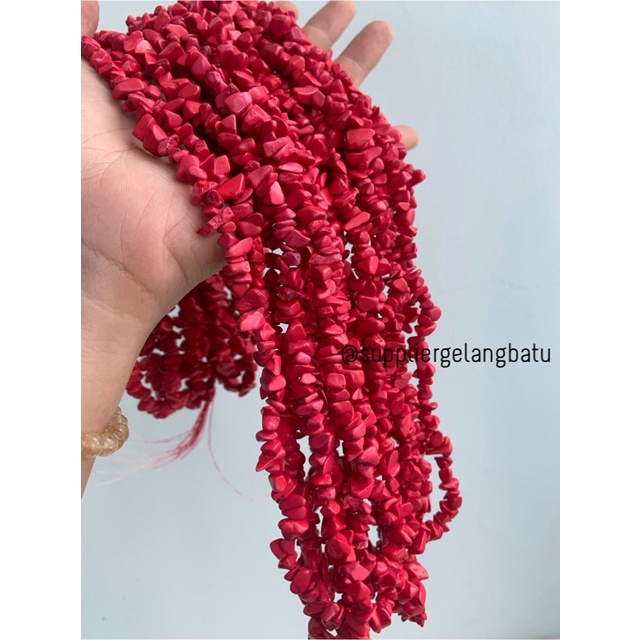 kerikil Batu alam RED turquoise pirus doff 1cm phyrus howlite merah