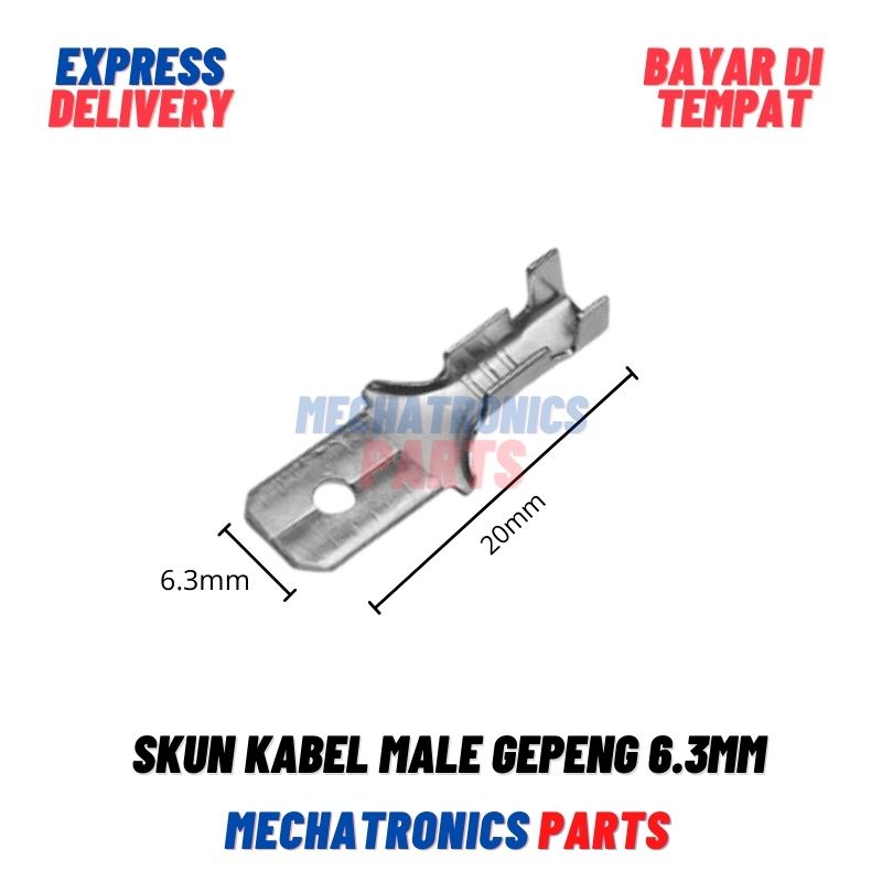 Skun Kabel MALE Gepeng 6.3mm