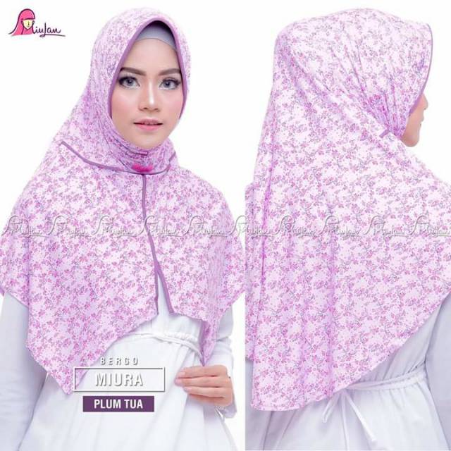 Jilbab Dewasa Kerudung Motif Bunga Bergo Miura Miulan