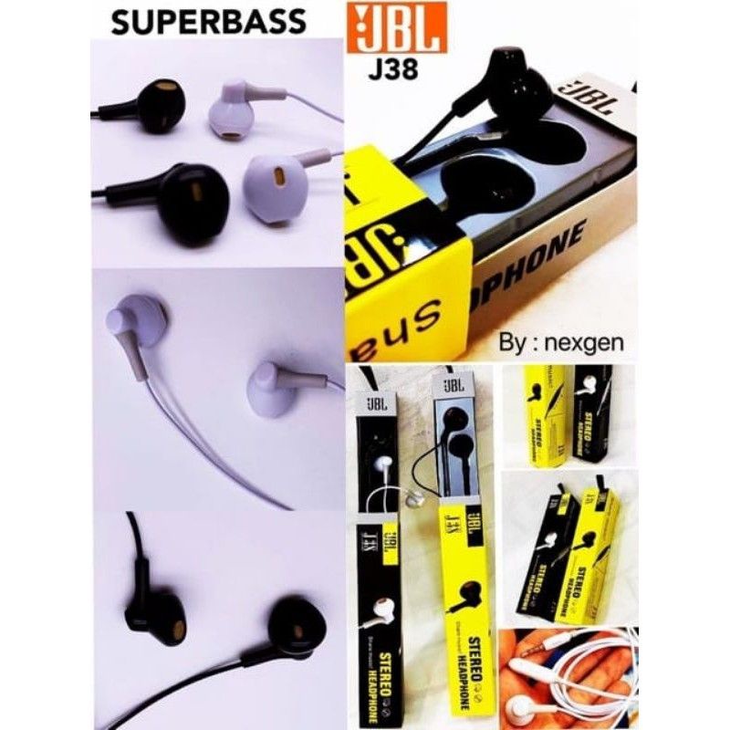 Headset J J38 STEREO Handsfree J J38 Stereo  Earphone J Stereo J38