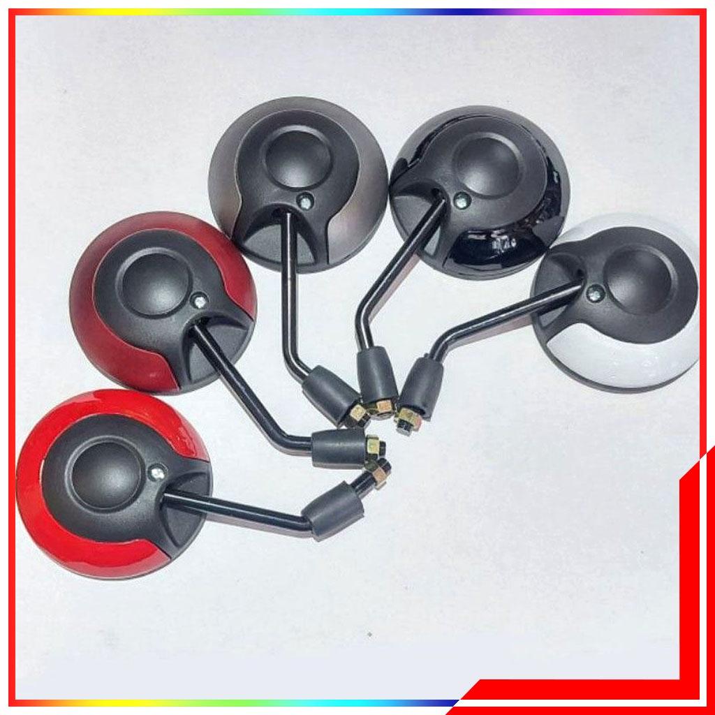 Kaca Spion Motor Bulat Yamaha Honda Scoopy Fino Fazzio - Spion Motor Model Bulat Standar Scoopy