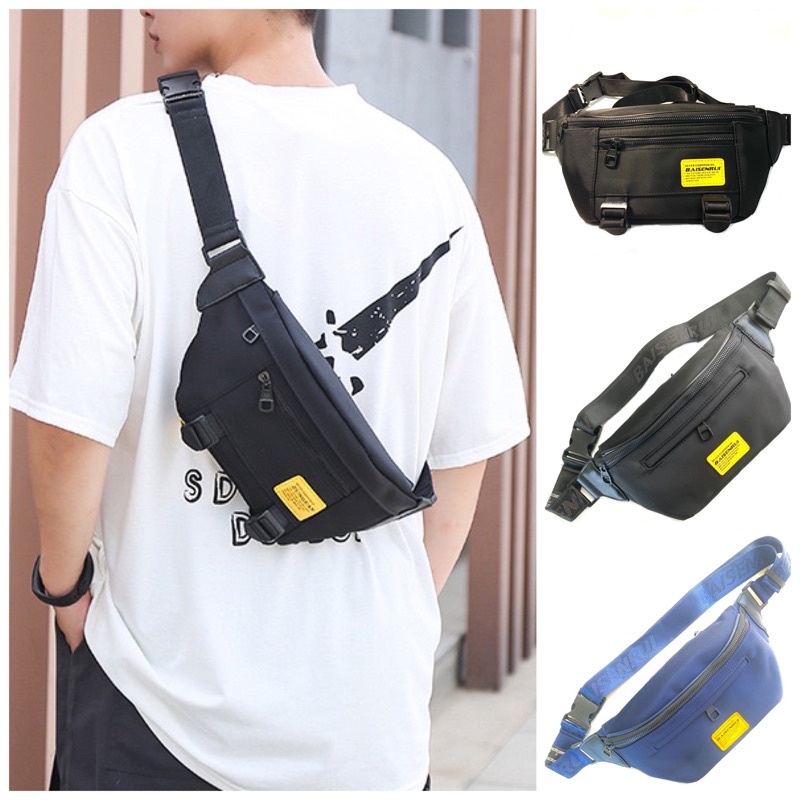 Waistbag Pria ORIGINAL impor waterproof tas pinggang selempang sling bag