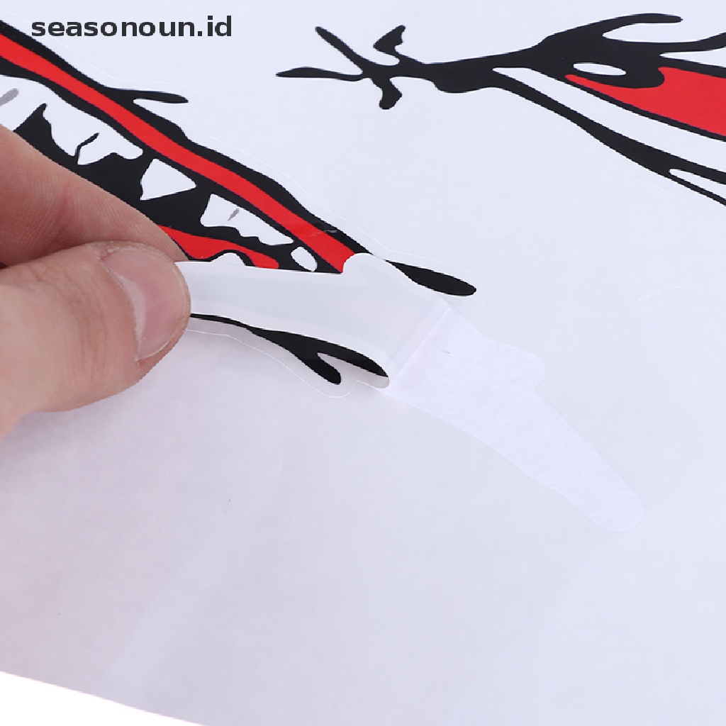 2 Pcs Stiker Gigi Hiu Bahan Vinyl Tahan Air Untuk Dekorasi Perahu Kayak