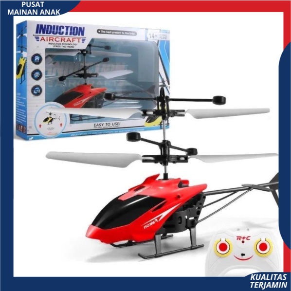 Mainan  Rc Helicopter Remote Control GYro New | Helikopter Drone Quadcopter 2ch Baterai Charger