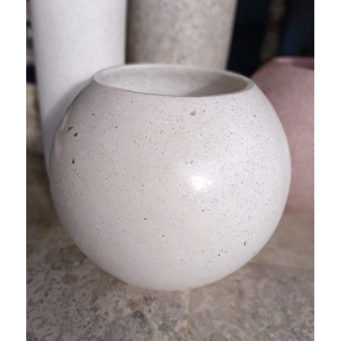 Gentong air bahan marmer traso putih Terlaris