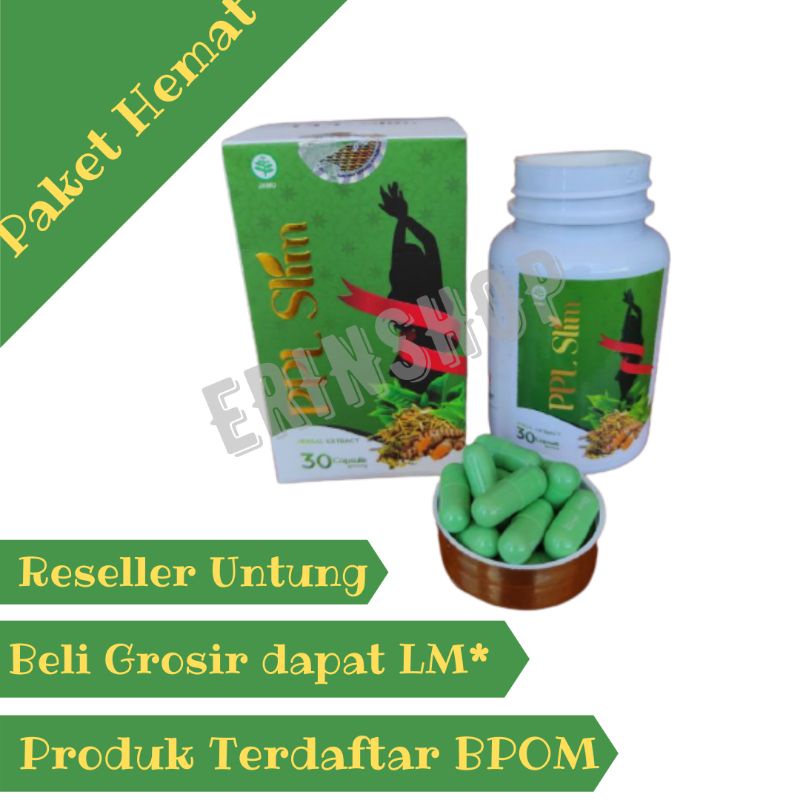 PAKET RESELLER 5 PCS PPL SLIM PELANGSING PLAKOR/PELAKOR/OBAT DIET HERBAL/OBAT KURUS/SLIMING ASLI ORI