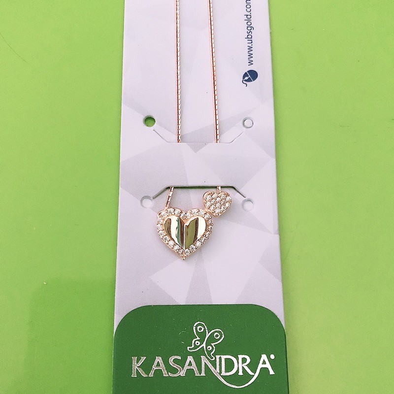 Kalung 2 Love besar kecil mata putih UBS 420