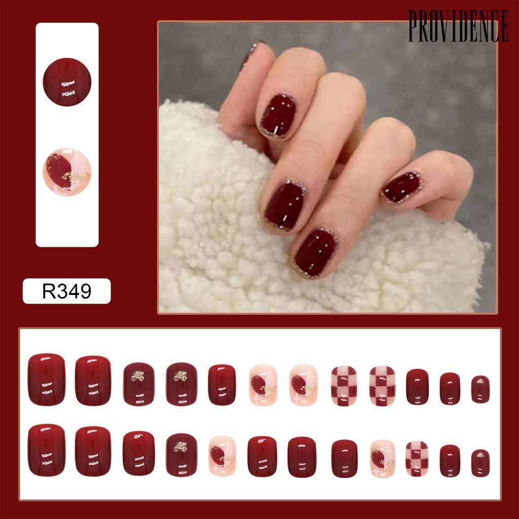 24pcs Kuku Palsu Dengan Perekat Dapat Dilepas