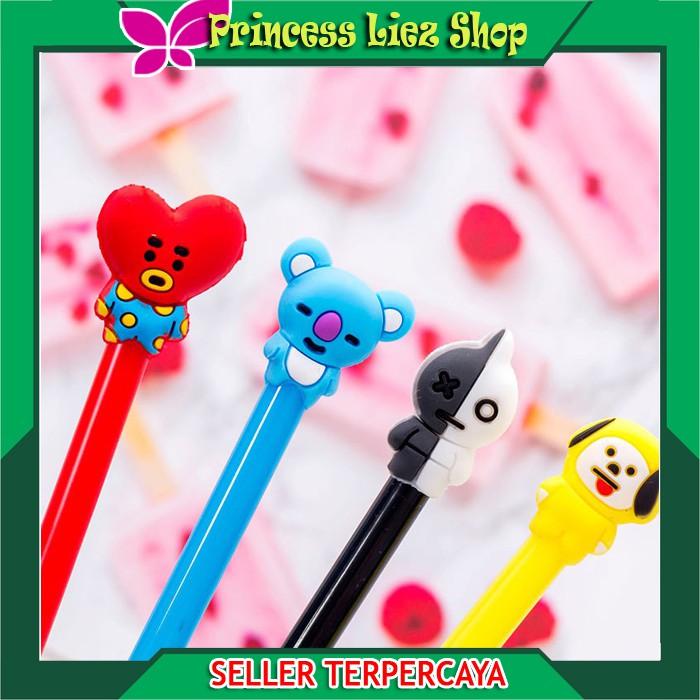 

PENA KARAKTER BT21 PENA BT21 CUTE BLACK INK GEL PEN CARTOON BALLPOINT SCHOOL STATIONERY PENA IMPORT