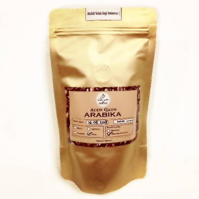 

KOPI ARABIKA ACEH GAYO 100 GRAM ( BIJI / BUBUK )