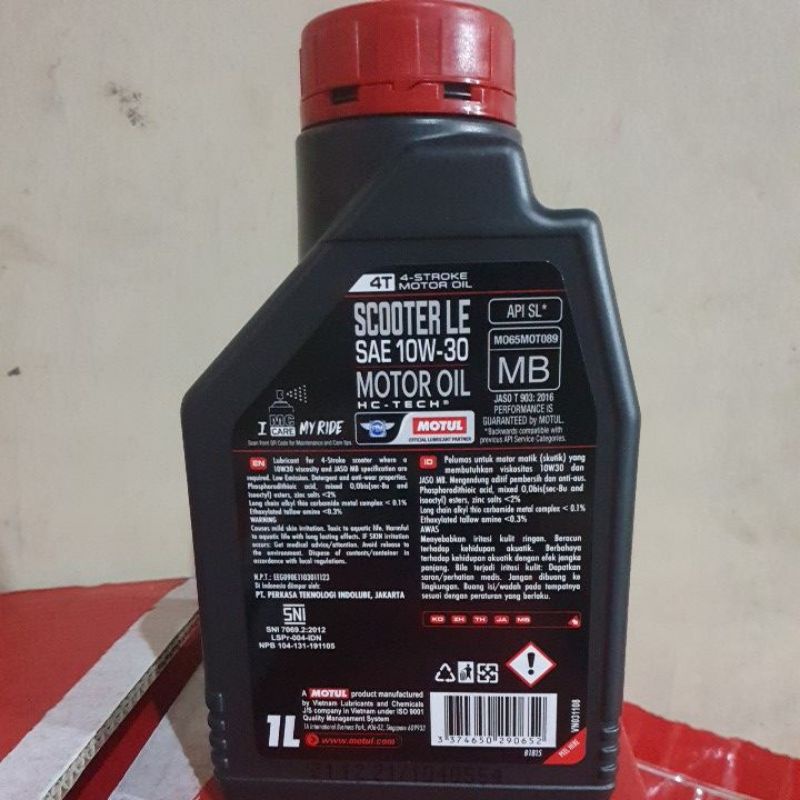 Oli Motul Matic 1L 10W30 ASLI. Kemasan Baru