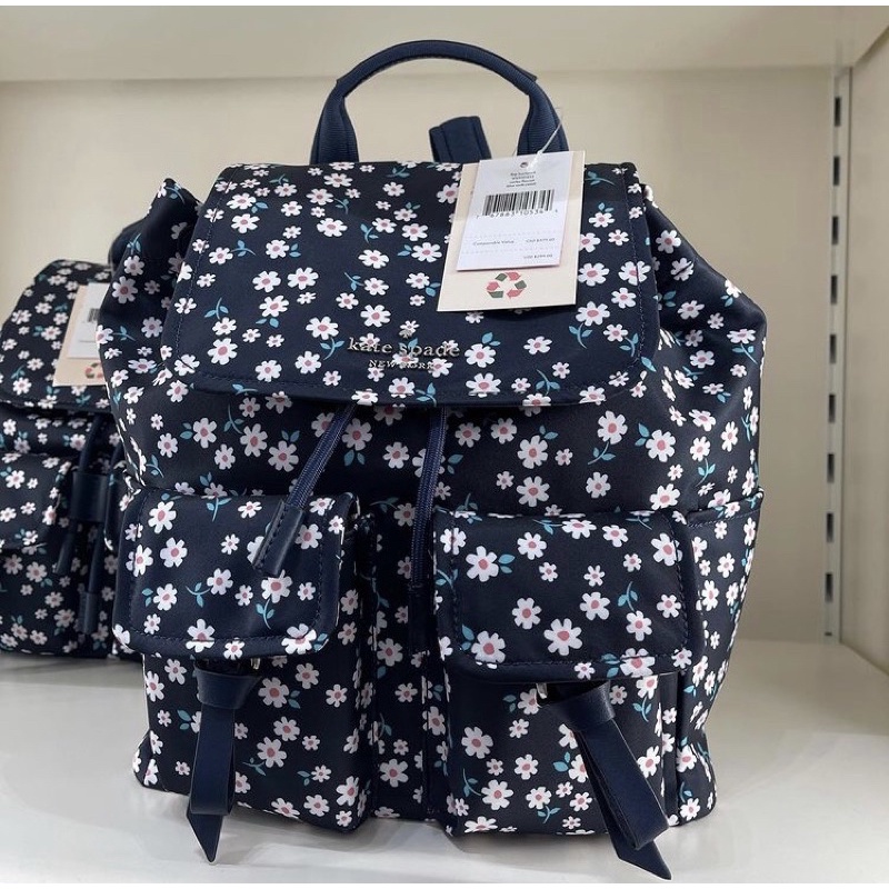 Tas KS original - Kate Spade carley fleurette flap backpack in blue multi