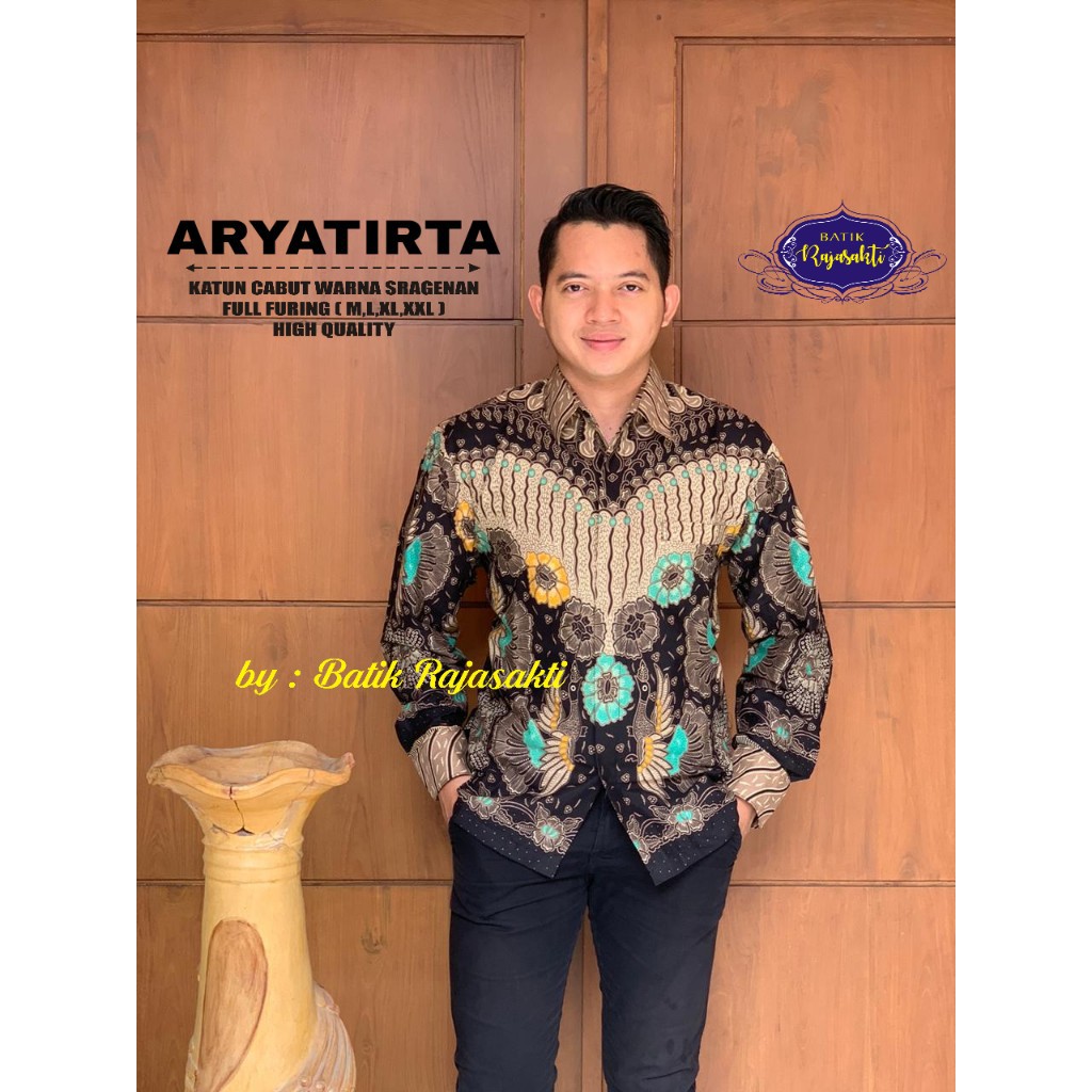 ARYATIRTA CABUT WARNA Kemeja Batik Pria Full Furing Katun Cabut