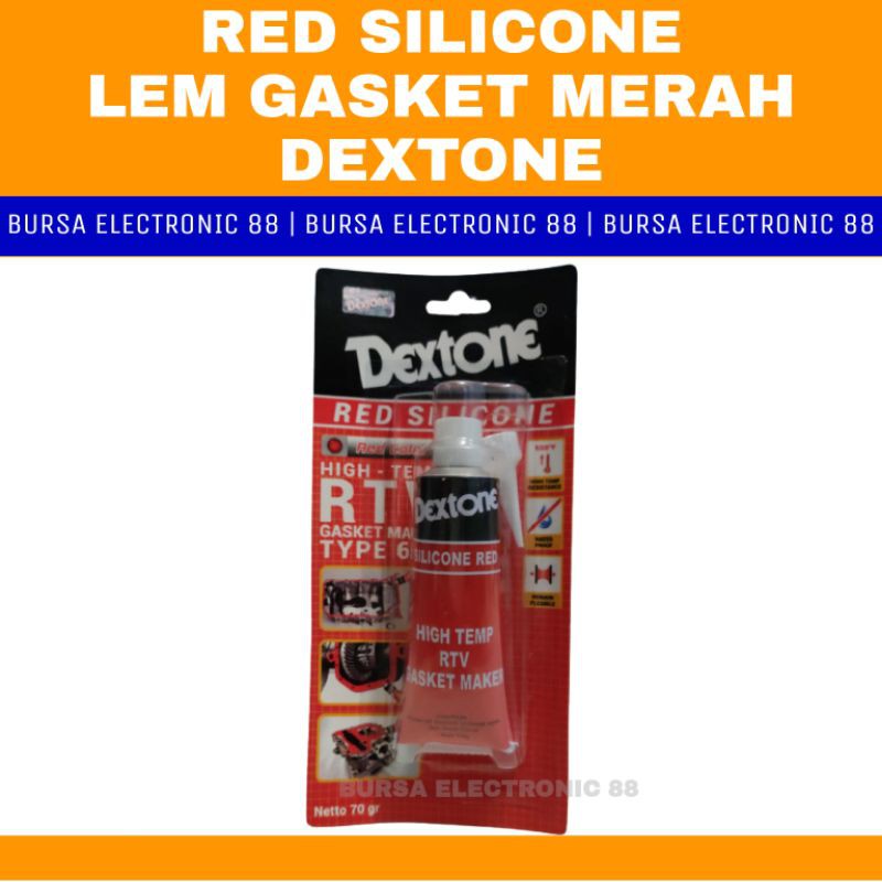 

Red Silicone / silikon / Lem gasket merah Dextone 70gr