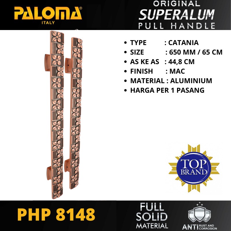 PALOMA PHP 8148 TARIKAN GAGANG PINTU PULL HANDLE SUPERALUM CATANIA 650 MM MAC PANJANG 65 CM