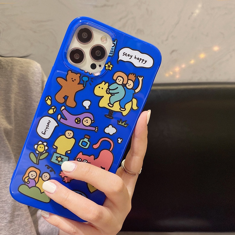 Soft Case Silikon Motif Kartun Beruang Untuk Iphone 14 7 8 Se 2020 7 + 8 PLUS 11 12 13 Mini PRO MAX