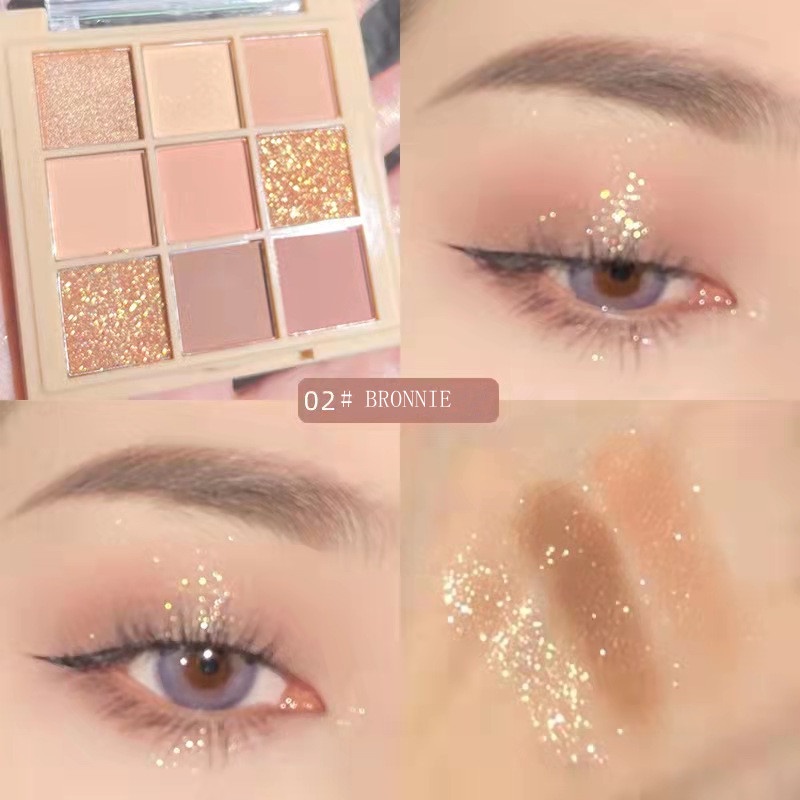 Korean Eyeshadow Palette HLLR Eyeshadow Murah Matte Eyeshadow Palet 9 Warna Waterproof