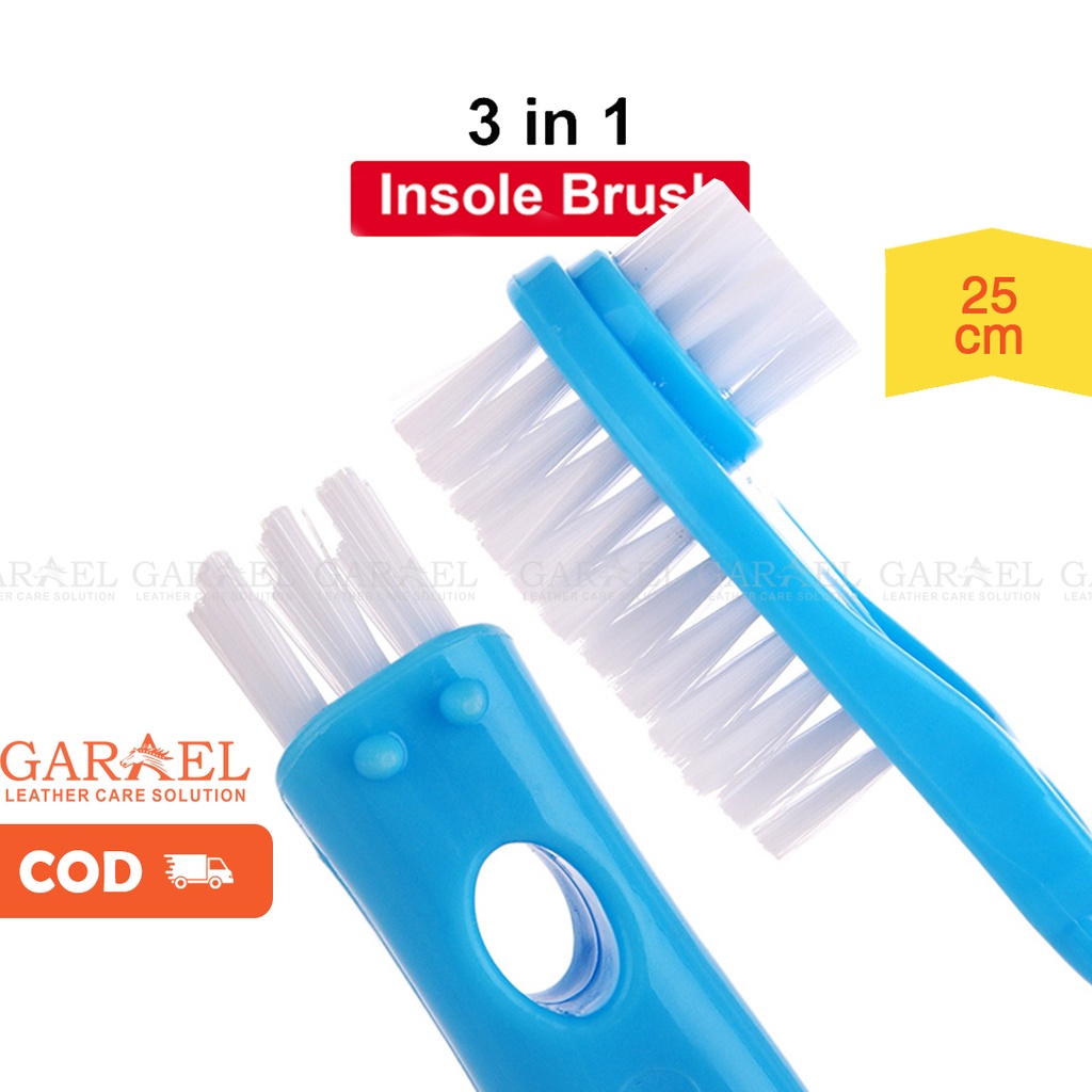 Insole Brush 3 in 1, Sikat Sepatu 3 in 1 Pembersih Bagian Dalam Sepatu Brush Shoes Cleaning Sikat Sepatu Multifungsi