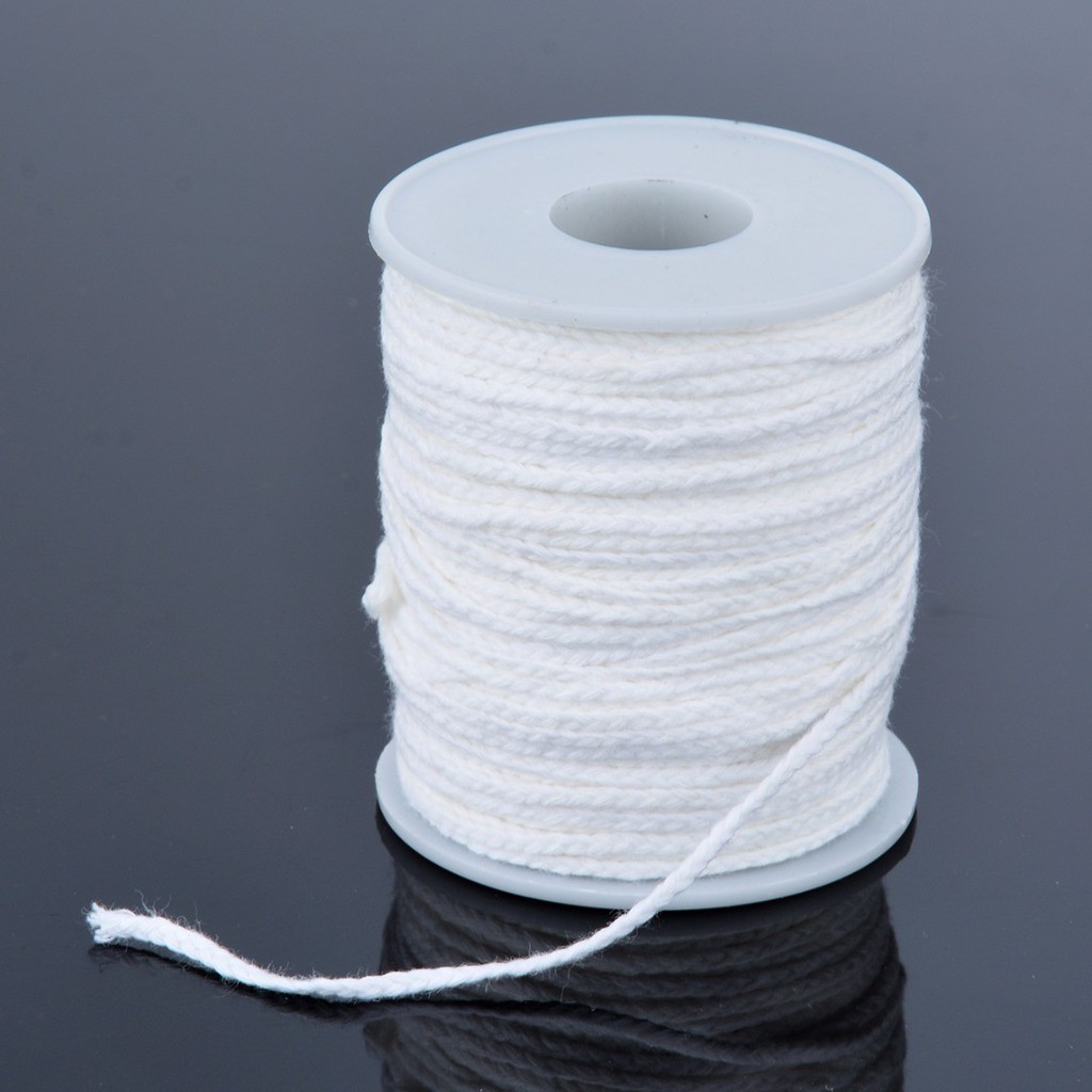61m x 2.5mm Spool of Cotton Square Braid Candle Wicks Core For Candle Making