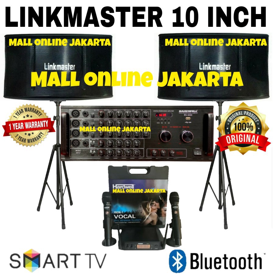 Paket karaoke Linkmaster 10 inch Hardwell sound system bluetooth