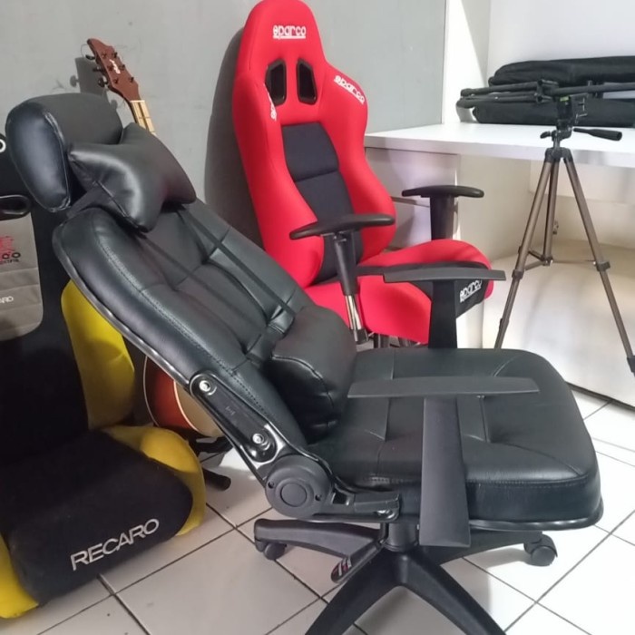 Kursi kantor donat reclening hitam,murah,awet,kursi manager khusus Go-Send