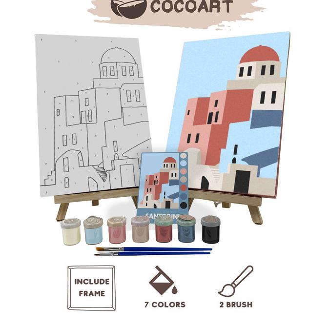 

Paint By Number Kit [ Santorini ] - Cocoart.id I Kanvas 20 x 30 cm