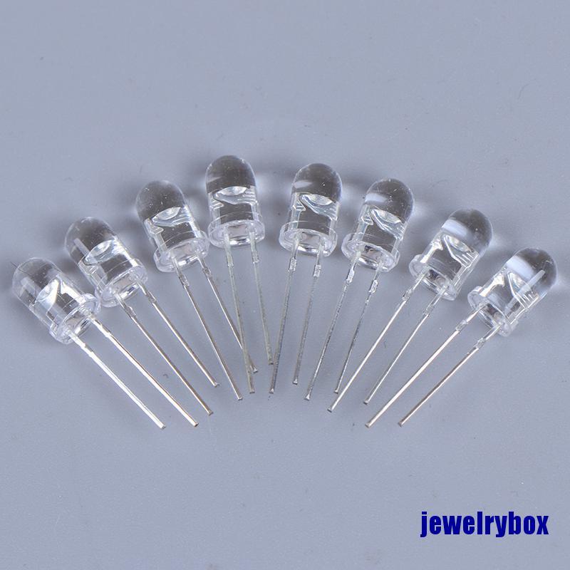 100pcs Lampu Led 5mm Warna Putih Hijau Merah Biru